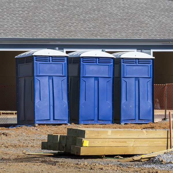 how often are the portable restrooms cleaned and serviced during a rental period in New Market